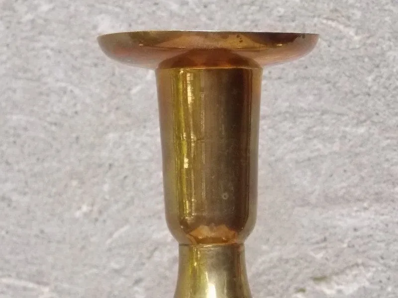 Trio Tall Solid Brass Ornate Candle Holders