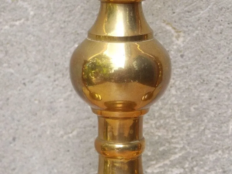 Trio Tall Solid Brass Ornate Candle Holders