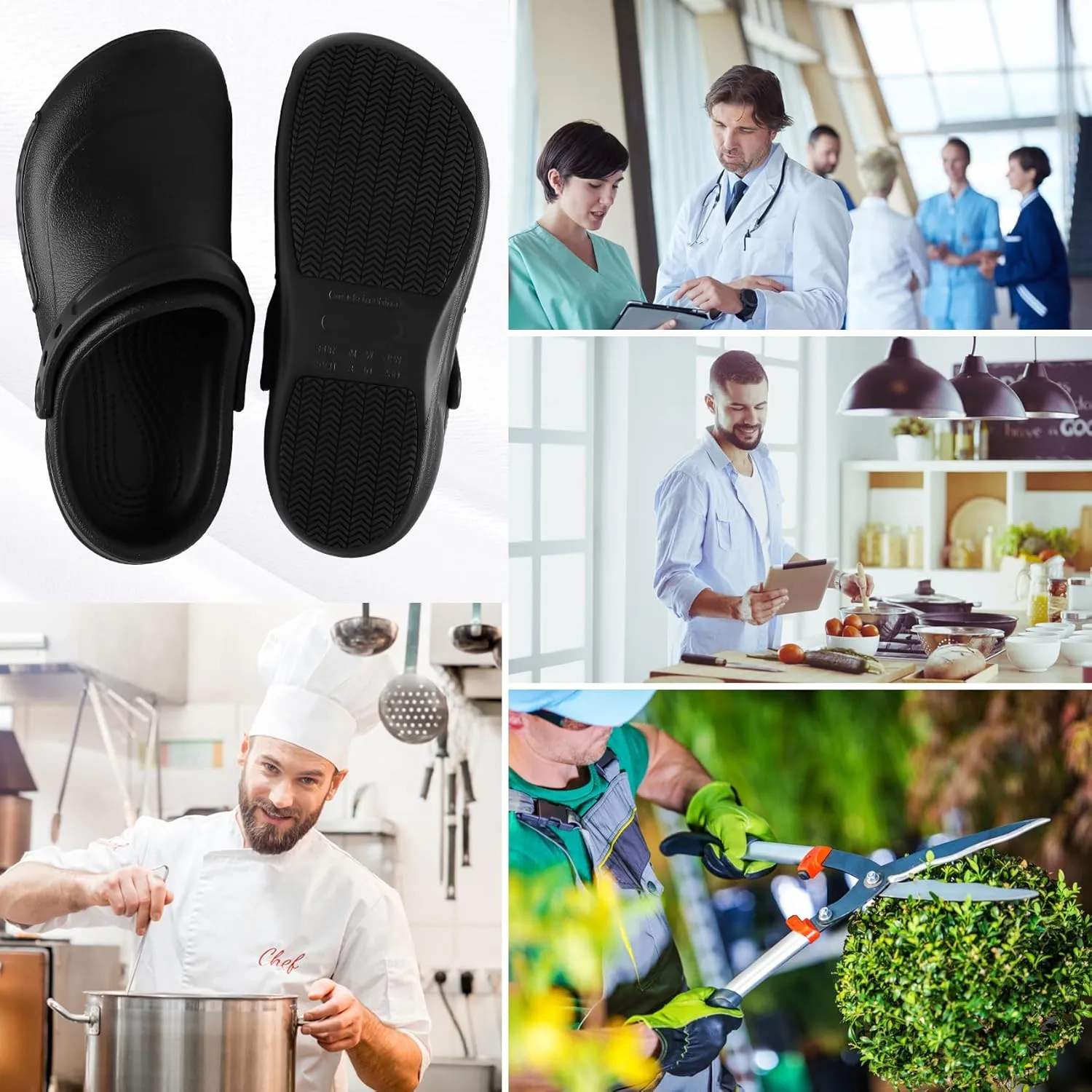Unisex Oil Resistant Waterproof Chef Shoes Non Slip Kitchen Shoes for Men