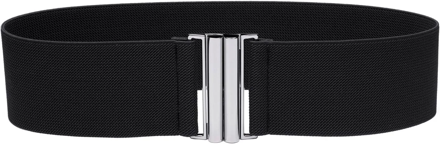 Womens Wide Elastic Waist Belt Cinch Belt Trimmer Stretch Waistband